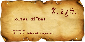 Koltai Ábel névjegykártya