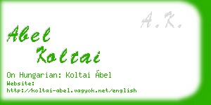 abel koltai business card